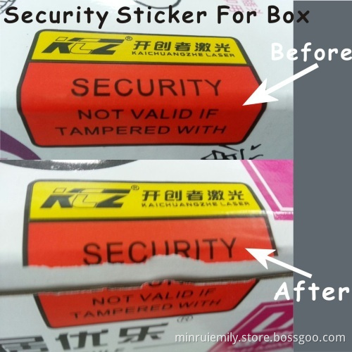 Tamper Evident Destructible Labels For Box Package Sealing,easy Broken Non Removable Stickers For Tamper Proof Seals 